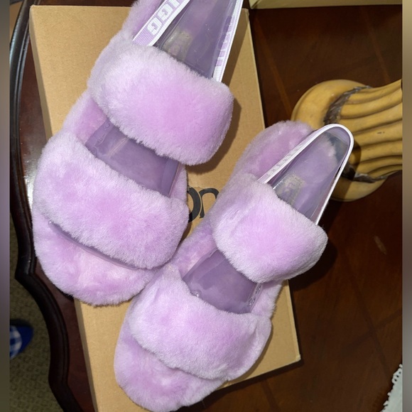 UGG Purple Oh Yeah Fur Slides size 8 - Picture 4 of 6